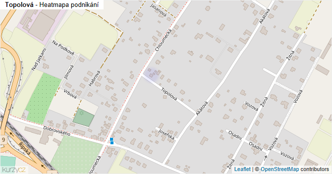 Topolová - mapa podnikání