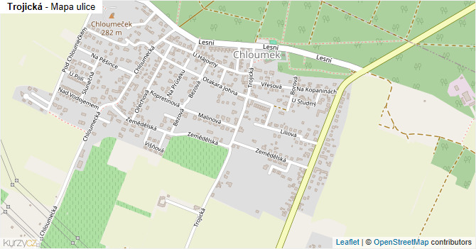 Trojická - mapa ulice