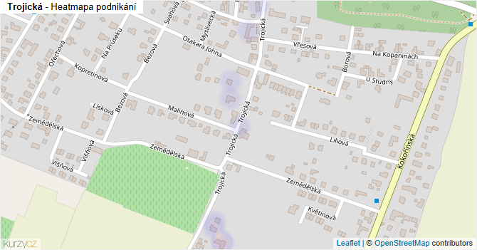 Trojická - mapa podnikání