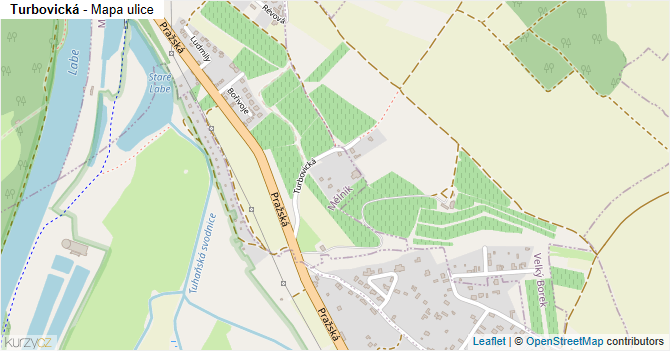 Turbovická - mapa ulice