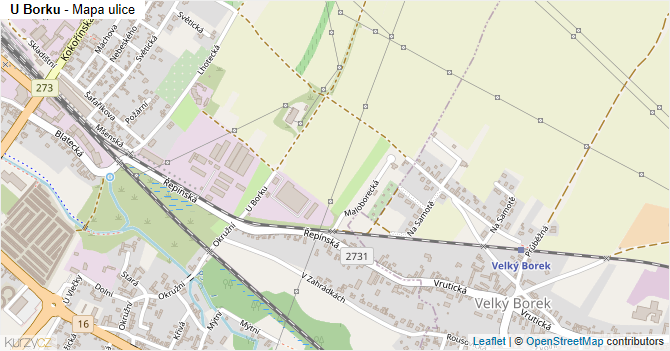 U Borku - mapa ulice