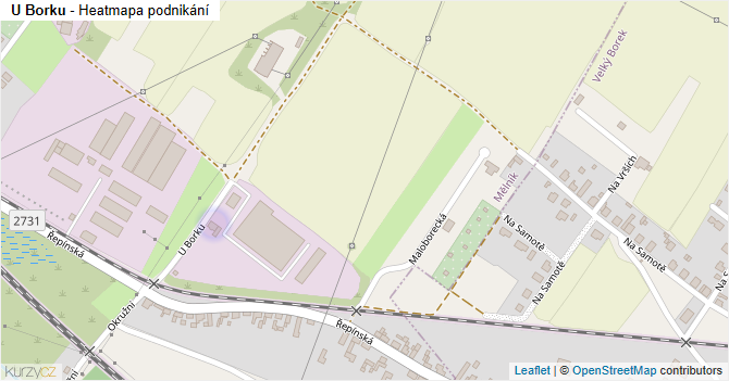 U Borku - mapa podnikání