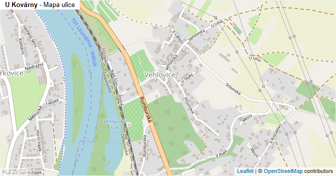 U Kovárny - mapa ulice