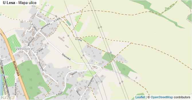 U Lesa - mapa ulice