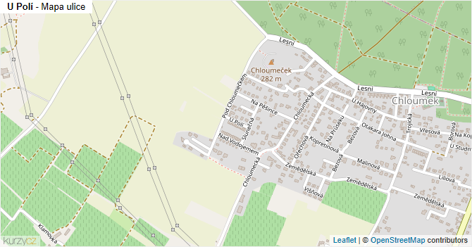 U Polí - mapa ulice