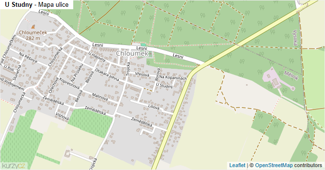 U Studny - mapa ulice