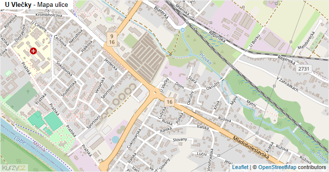 U Vlečky - mapa ulice