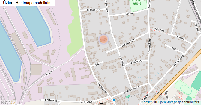 Úzká - mapa podnikání