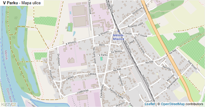 V Parku - mapa ulice