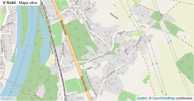 V Rokli - mapa ulice
