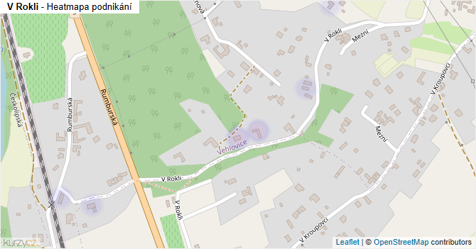 V Rokli - mapa podnikání