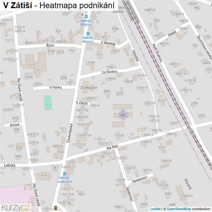 Mapa V Zátiší - Firmy v ulici.