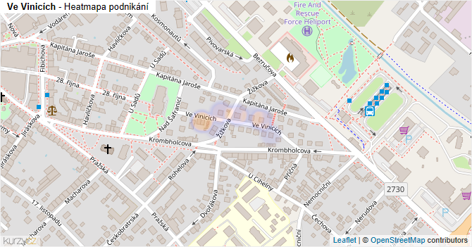 Ve Vinicích - mapa podnikání