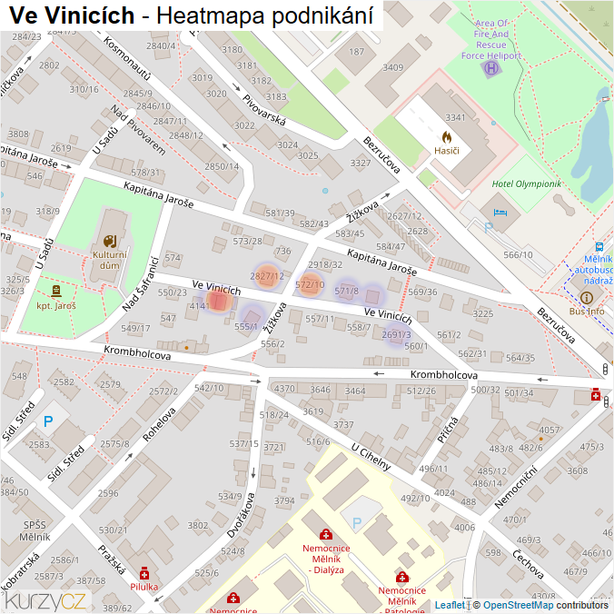 Mapa Ve Vinicích - Firmy v ulici.