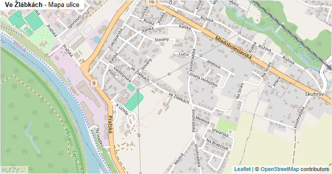 Ve Žlábkách - mapa ulice