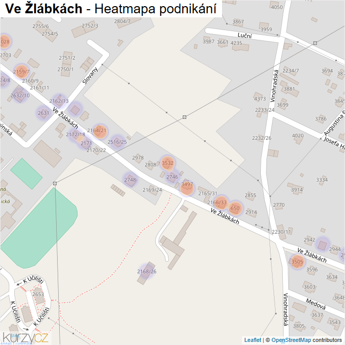 Mapa Ve Žlábkách - Firmy v ulici.