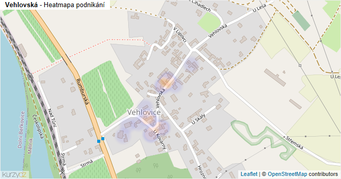 Vehlovská - mapa podnikání