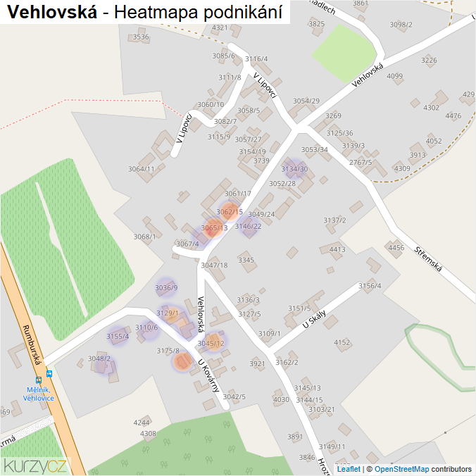 Mapa Vehlovská - Firmy v ulici.