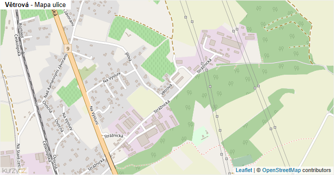 Větrová - mapa ulice