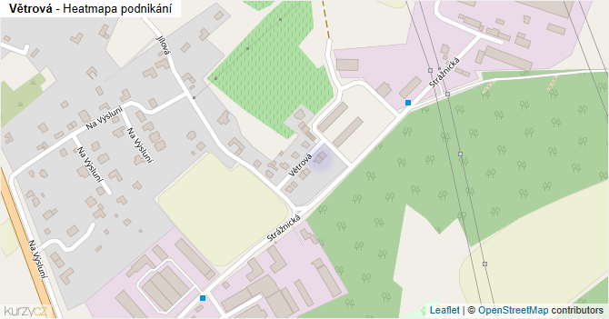 Větrová - mapa podnikání