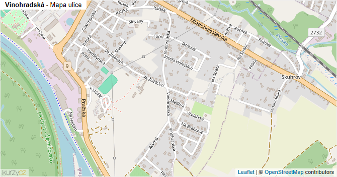 Vinohradská - mapa ulice