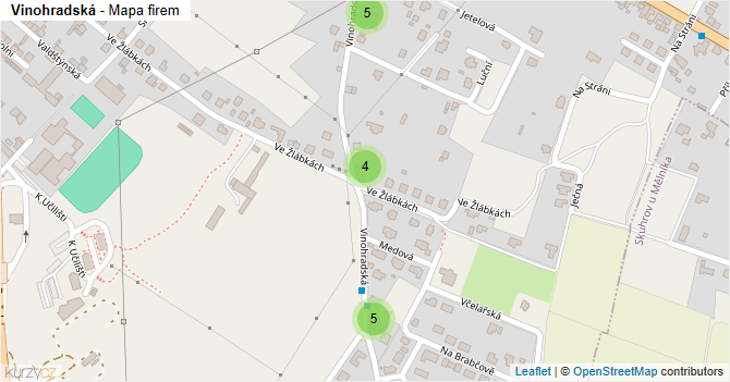 Vinohradská - mapa firem