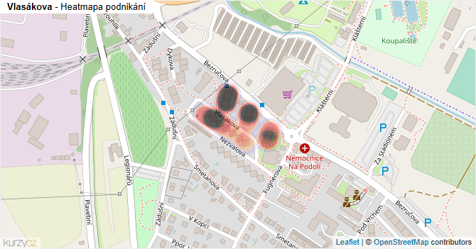 Vlasákova - mapa podnikání