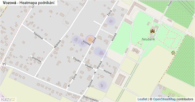 Vozová - mapa podnikání