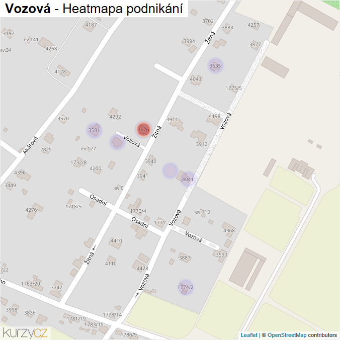 Mapa Vozová - Firmy v ulici.
