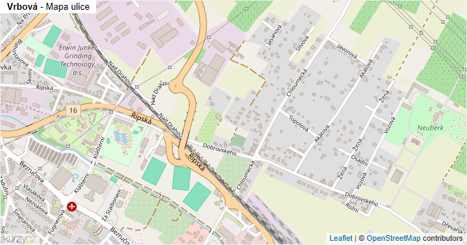Vrbová - mapa ulice