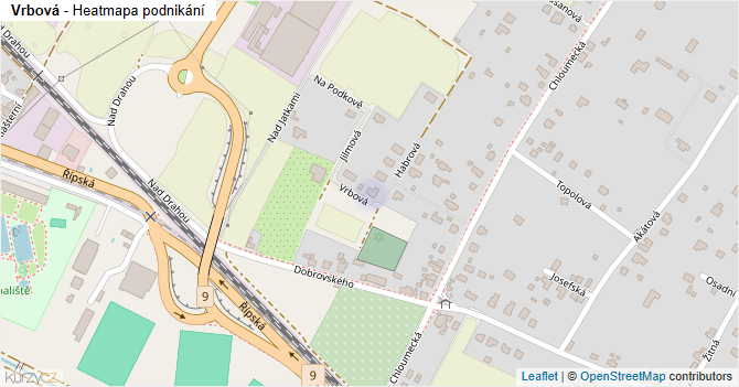 Vrbová - mapa podnikání
