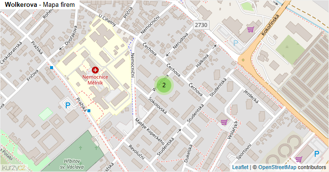 Wolkerova - mapa firem