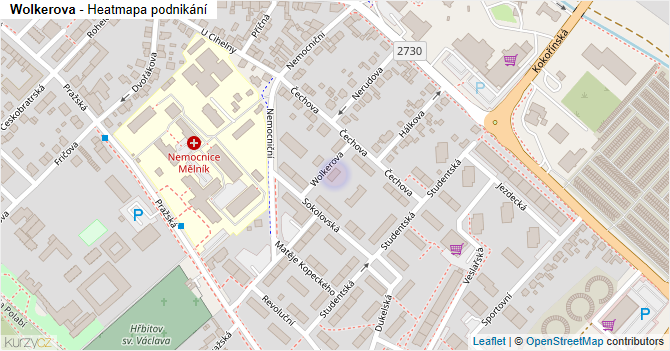 Wolkerova - mapa podnikání