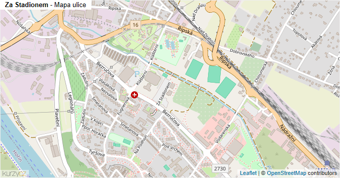 Za Stadionem - mapa ulice