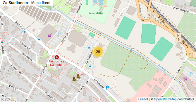 Za Stadionem - mapa firem
