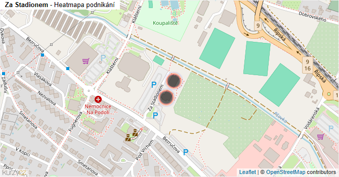 Za Stadionem - mapa podnikání
