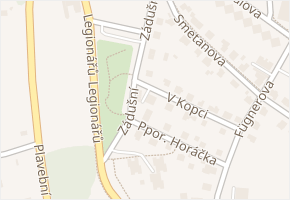 Zádušní v obci Mělník - mapa ulice