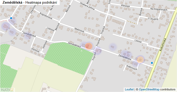 Zemědělská - mapa podnikání