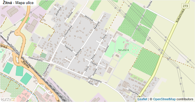 Žitná - mapa ulice