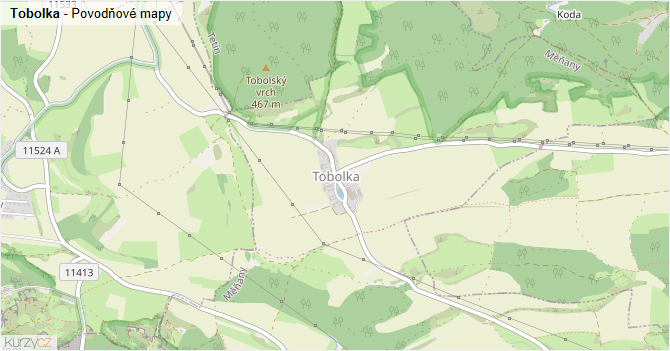 Tobolka - záplavové mapy stoleté vody