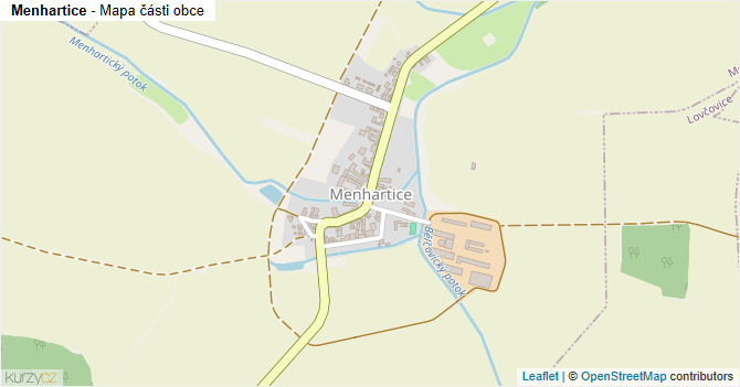 Menhartice - mapa části obce