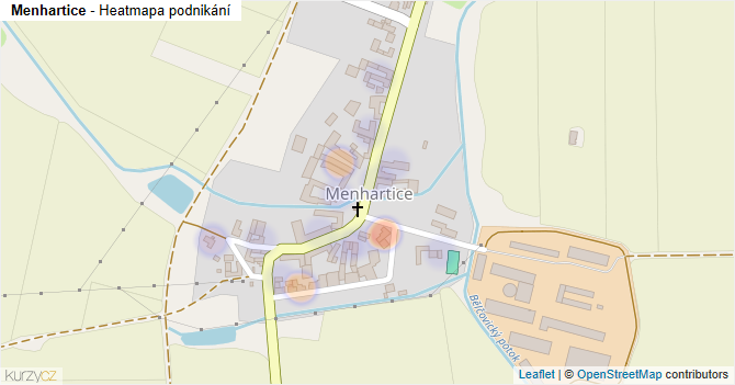 Menhartice - mapa podnikání