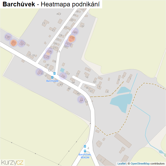 Mapa Barchůvek - Firmy v části obce.
