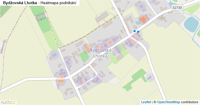 Bydžovská Lhotka - mapa podnikání