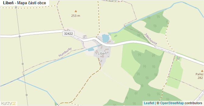 Libeň - mapa části obce