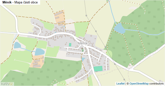 Měník - mapa části obce