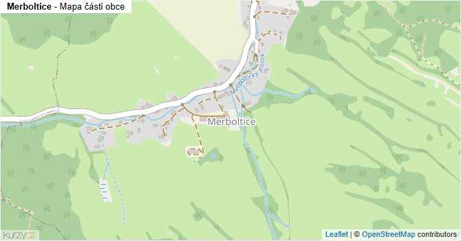 Merboltice - mapa části obce