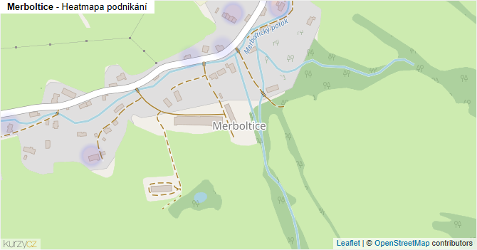 Merboltice - mapa podnikání