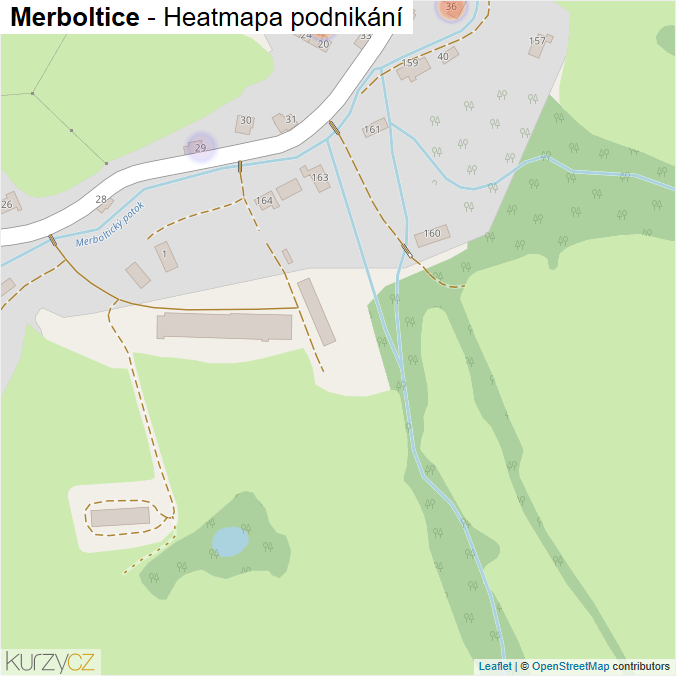Mapa Merboltice - Firmy v části obce.