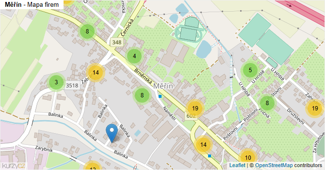 Měřín - mapa firem